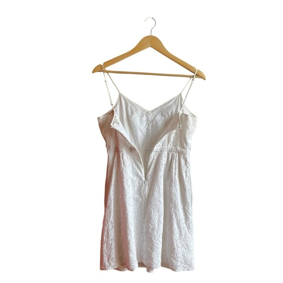 Madewell White Eyelet Cotton Mini Dress Size 4 - Picture 9 of 13